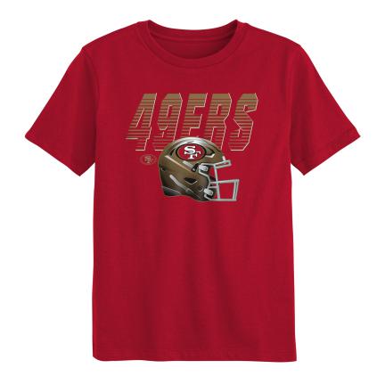 San Francisco 49ers Toddlers Head First Helmet T-Shirt product image 1, provided for visual reference and product detail