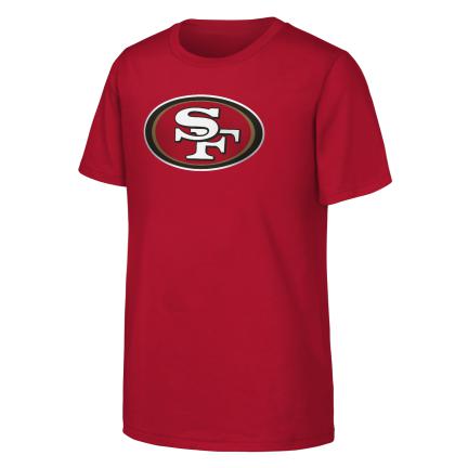 Youth San Francisco 49ers Primary Logo T-Shirt - Red product image 1, provided for visual reference and product detail review