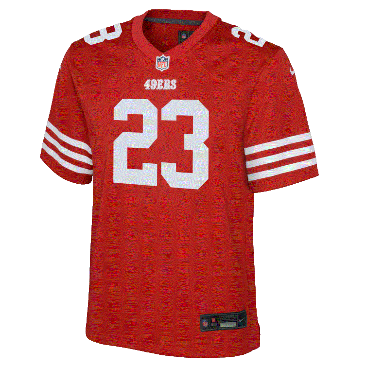 Nike Youth San Francisco 49ers Christian Mccaffrey Game Jersey - RED product image 1, provided for visual reference and
