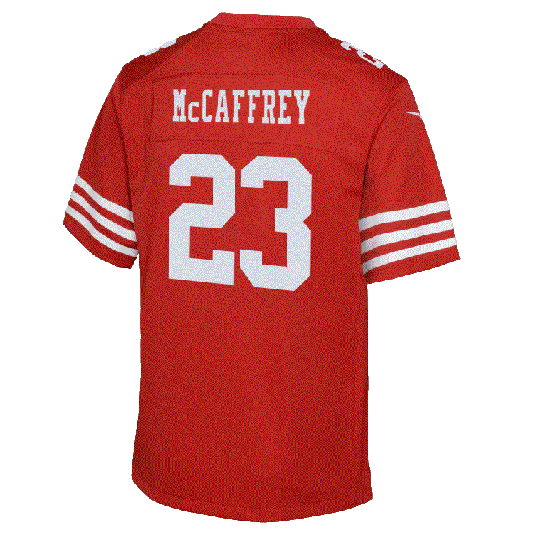 Nike Youth San Francisco 49ers Christian Mccaffrey Game Jersey - RED product image 2, provided for visual reference and
