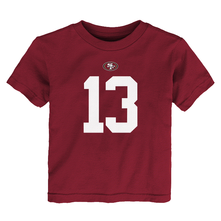 Nike San Francisco 49ers Toddler #13 Brock Purdy T-Shirt product image 1, provided for visual reference and product detail