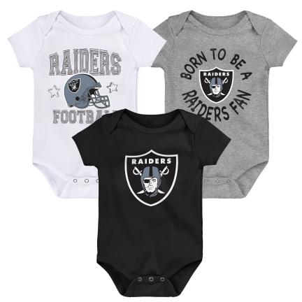 Las Vegas Raiders Born To Be 3PC Creeper Set product image 1, provided for visual reference and product detail review