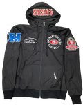 Pro Standard Men San Francisco 49ers Hybrid Woven Full-Zip Hoodie - Black product image 1, provided for visual reference and