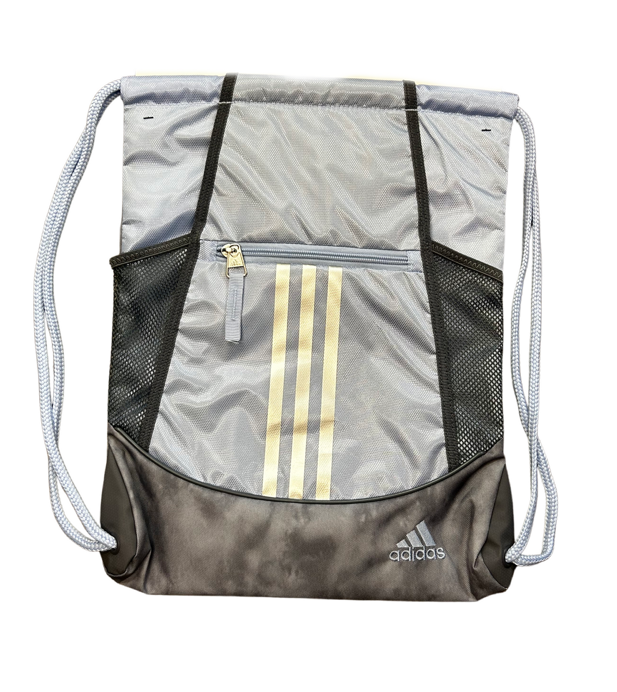 Adidas Alliance II Sackpack Blue Down/ Stone Wash Grey/ Silver product image 1, provided for visual reference and product