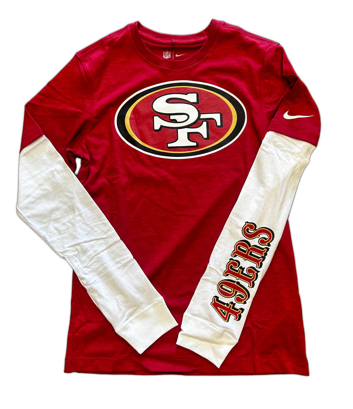Nike San Francisco 49ERS Long Sleeve - Red product image 1, provided for visual reference and product detail review