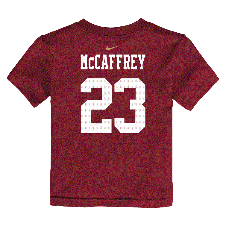 Nike San Francisco 49ers Toddler #23 Christian Mccaffrey T-Shirt product image 2, provided for visual reference and product