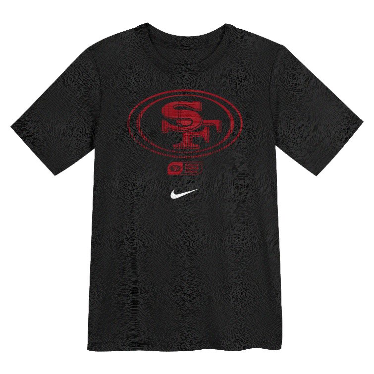 Nike Youth San Francisco 49ers Faded Essential T-shirt product image 1, provided for visual reference and product detail