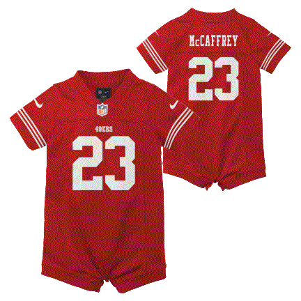 Christian Mccaffrey San Francisco 49ers Nike Infant Romper Game Jersey product image 2, provided for visual reference and