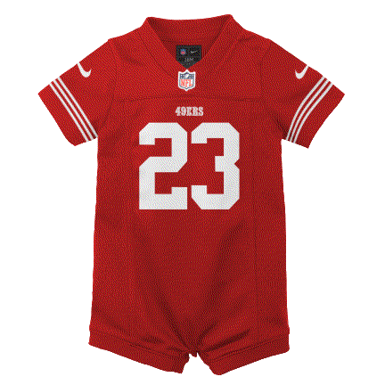 Christian Mccaffrey San Francisco 49ers Nike Infant Romper Game Jersey product image 1, provided for visual reference and