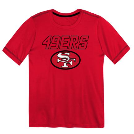 Youth San Francisco 49ers Hyped Up Classic Poly T-Shirt - Red product image 1, provided for visual reference and product