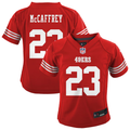 Infant Nike Christian McCaffrey Scarlet San Francisco 49ers Game Jersey product image 1, provided for visual reference and