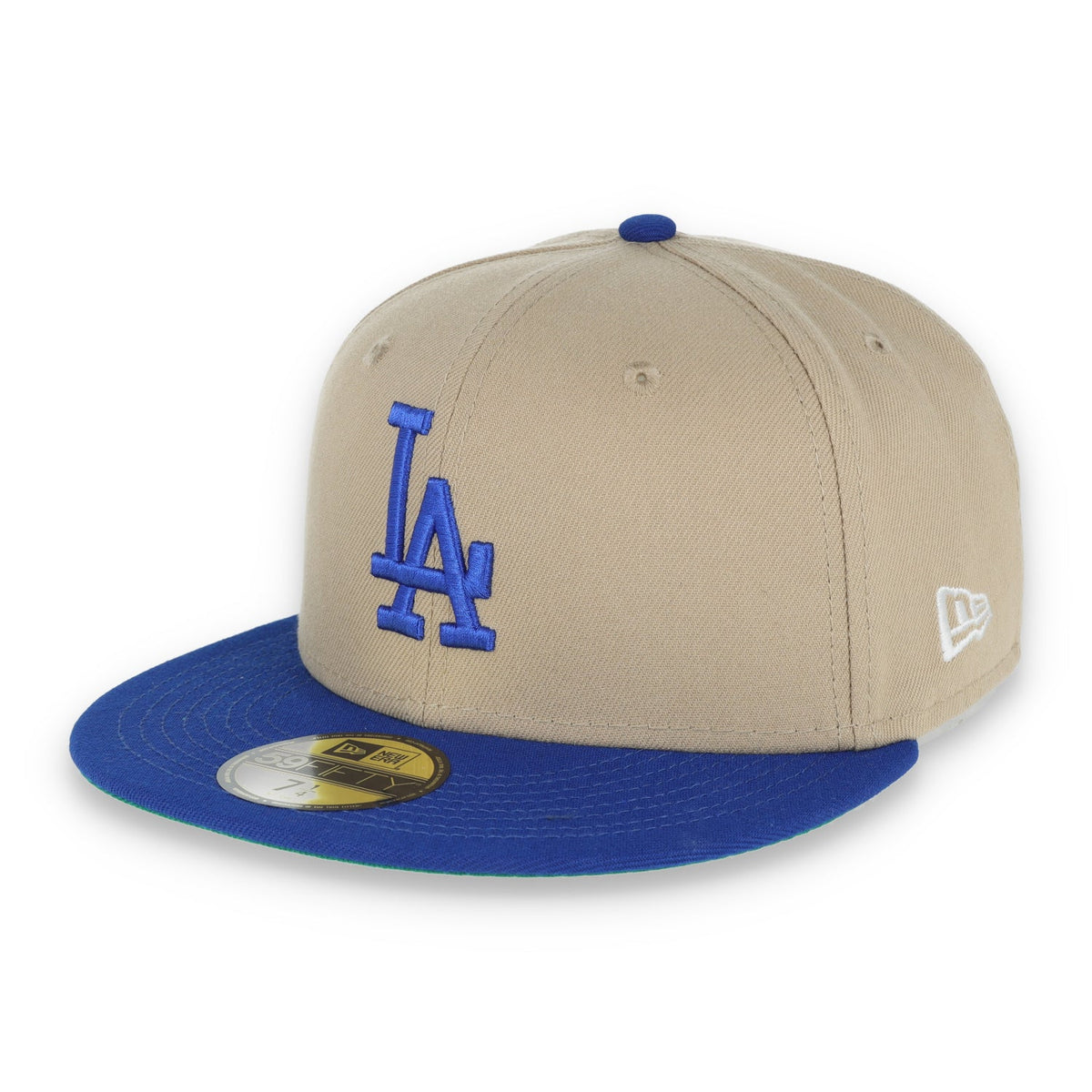 New Era Los Angeles Dodgers 100th Anniversary Side Patch 59FIFTY Fitted Khaki Hat product image 4, provided for visual