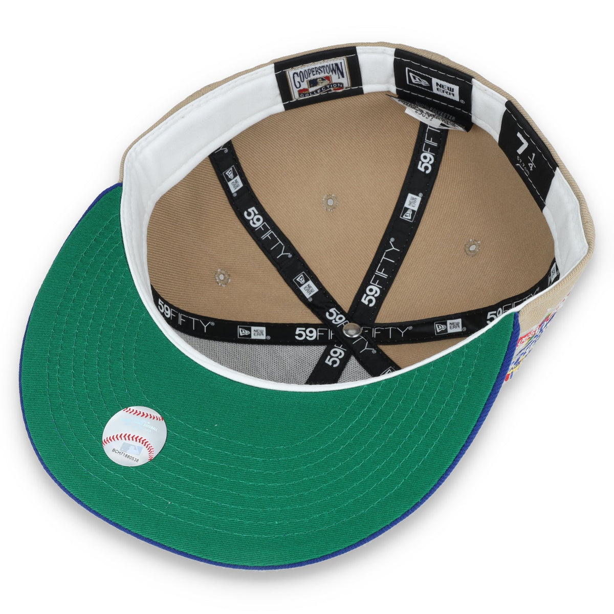 New Era Los Angeles Dodgers 100th Anniversary Side Patch 59FIFTY Fitted Khaki Hat product image 7, provided for visual