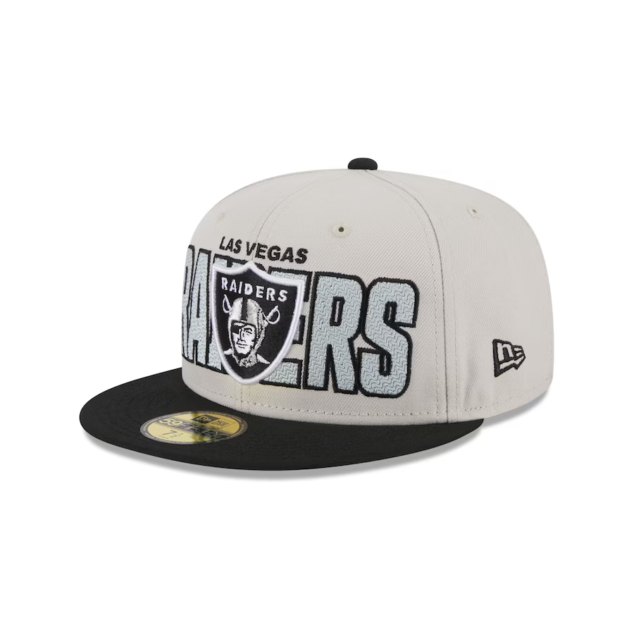 New Era Las Vegas Raiders 2023 NFL Draft On Stage 59FIFTY Fitted Hat-Stone Black product image 2, provided for visual
