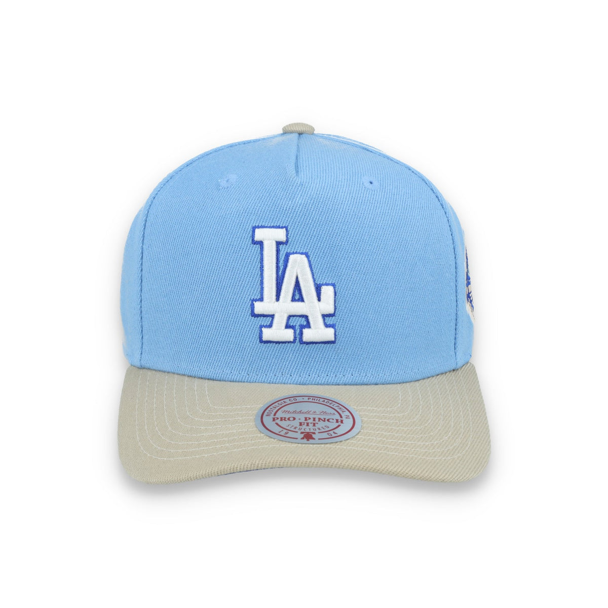 Mitchell & Ness Houston Astros 2005 World Series Side Patch Pro Pitch Snapback Hat-Light Blue/Beige product image 8,