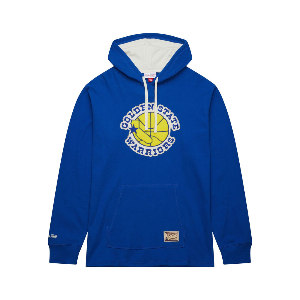 Mitchell & Ness Golden State Warriors Thermal Lightweight Hoodie Vintage Logo - Blue product image 1, provided for visual
