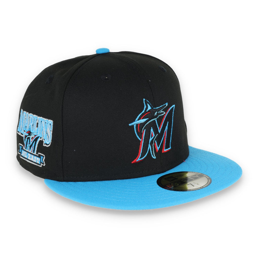 New Era Miami Marlins NL East S 59FIFTY Fitted - Black/Blue product image 1, provided for visual reference and product