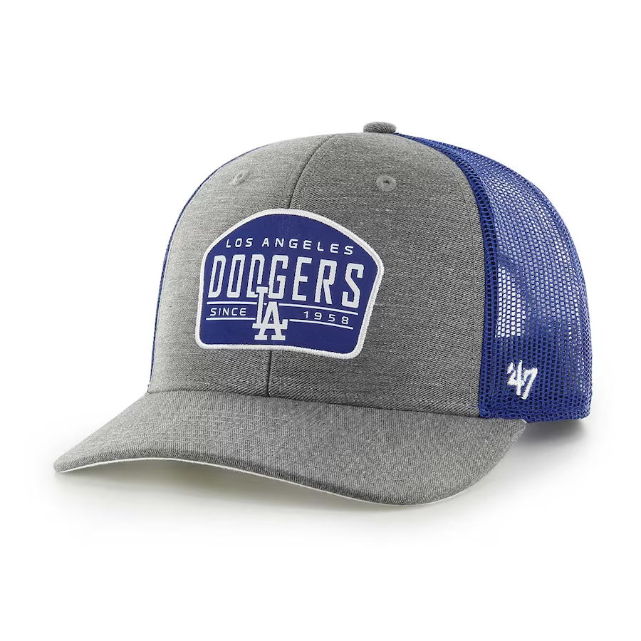 '47 Brand Los Angeles Dodgers Slate Trucker Adjustable Snapback Hat product image 2, provided for visual reference and
