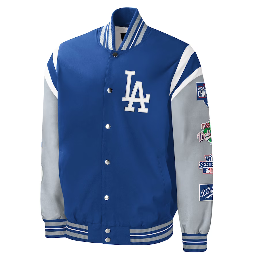 GIII Los Angeles Dodgers by Carl Banks Title Holder Full-Snap Varsity Jacket - Royal product image 1, provided for visual