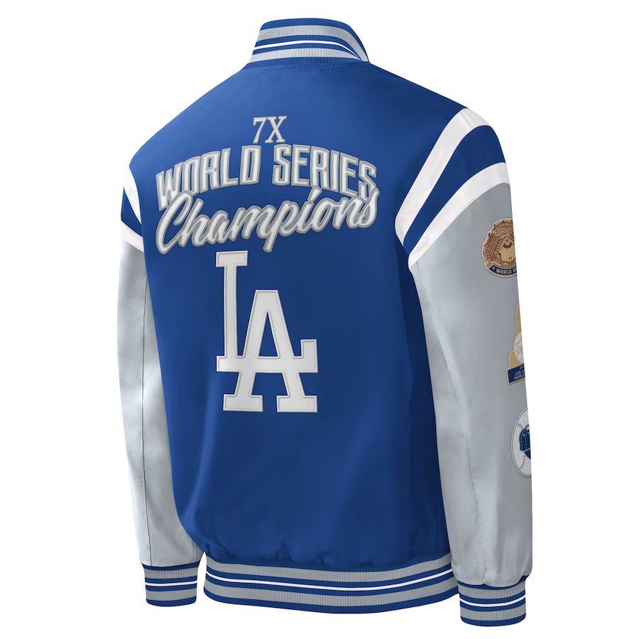 GIII Los Angeles Dodgers by Carl Banks Title Holder Full-Snap Varsity Jacket - Royal product image 2, provided for visual