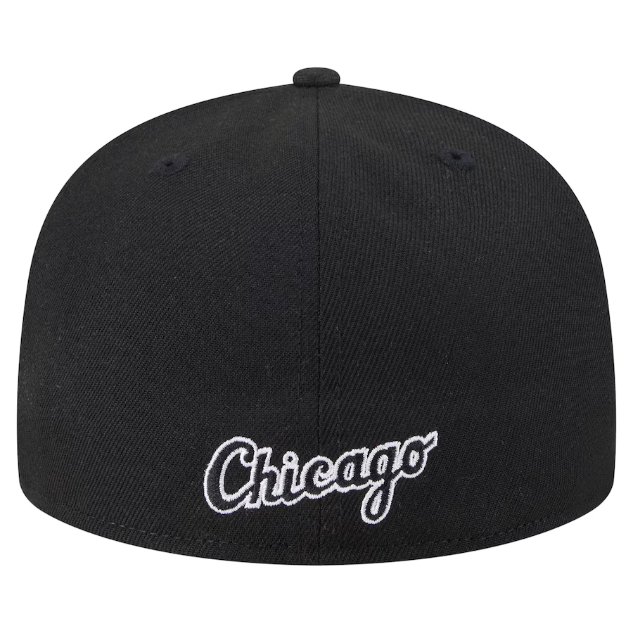 New Era Chicago White Sox Overlap 59FIFTY Fitted Hat-Black product image 4, provided for visual reference and product detail