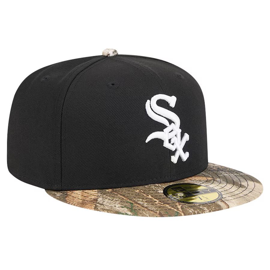 New Era Chicago White Sox Black Realtree Camo 59FIFTY Fitted Hat product image 3, provided for visual reference and product