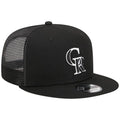 New Era Colorado Rockies Trucker 9FIFTY Snapback Hat-Black/White product image 1, provided for visual reference and product