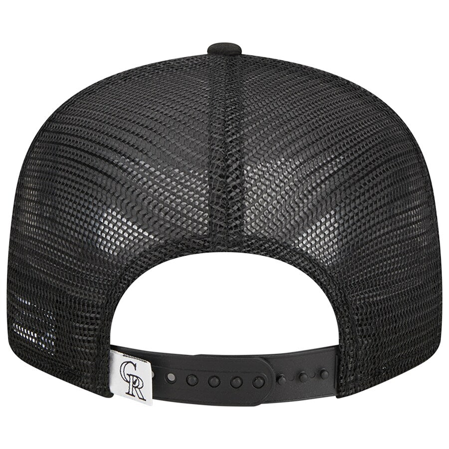 New Era Colorado Rockies Trucker 9FIFTY Snapback Hat-Black/White product image 4, provided for visual reference and product