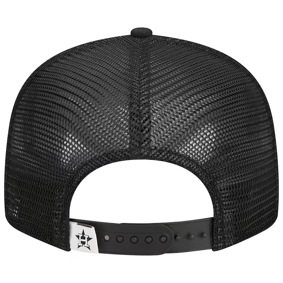 New Era Houston Astros Trucker 9FIFTY Snapback Hat-Black/White product image 4, provided for visual reference and product