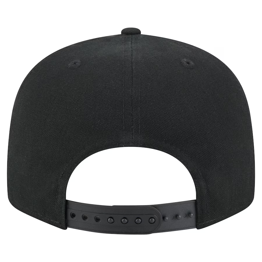 New Era Las Vegas Raiders Cotton Canvas 9FIFTY Split Panel Trucker Hat product image 2, provided for visual reference and