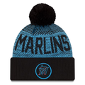 New Era Miami Marlins Authentic Collection Sport Cuffed Knit Hat with Pom-Black product image 1, provided for visual