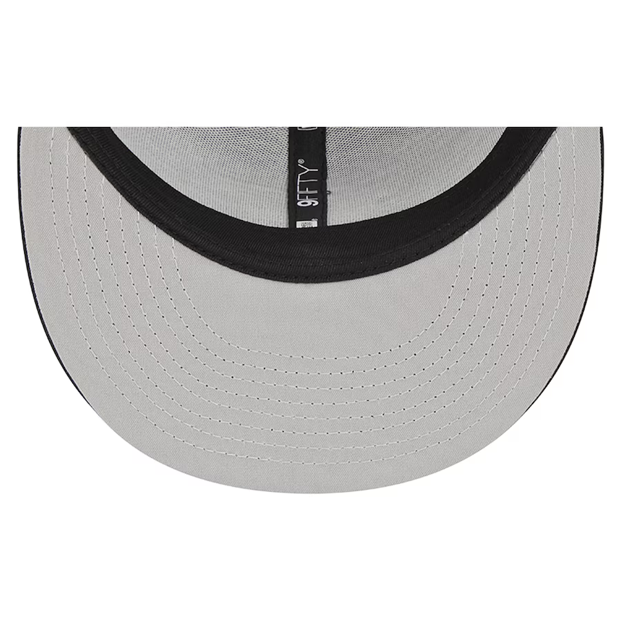 New Era Miami Marlins 9FIFTYTrucker Snapback Hat-Black/White product image 5, provided for visual reference and product