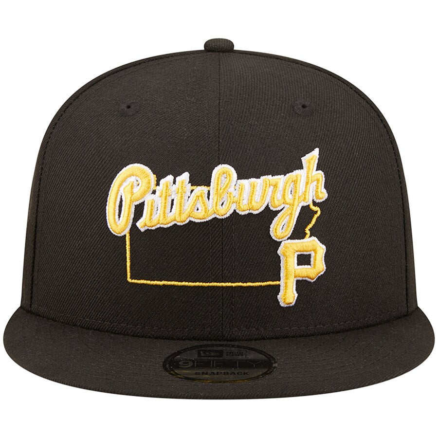 New Era Pittsburgh Pirates State Logo 9FIFTY Snapback Hat product image 1, provided for visual reference and product detail