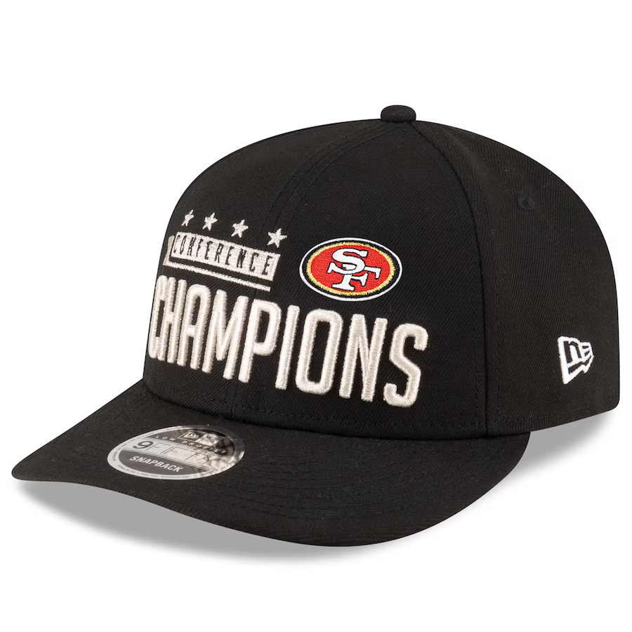 New Era San Francisco 49ers 2023 NFC Champions Locker Room Low Profile 9FIFTY Snapback Hat-Black product image 3, provided