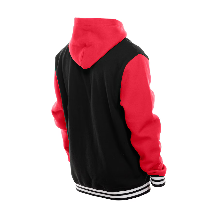 New Era San Francisco 49ers Black Full-Snap Fleece Hoodie Jacket product image 2, provided for visual reference and product