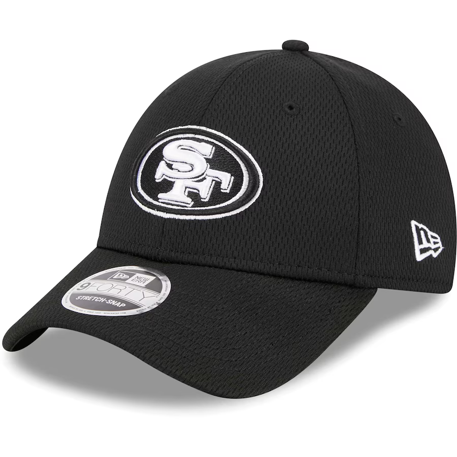 New Era San Francisco 49ers Main B-Dub 9Forty Adjustable Hat-Black/White product image 2, provided for visual reference and