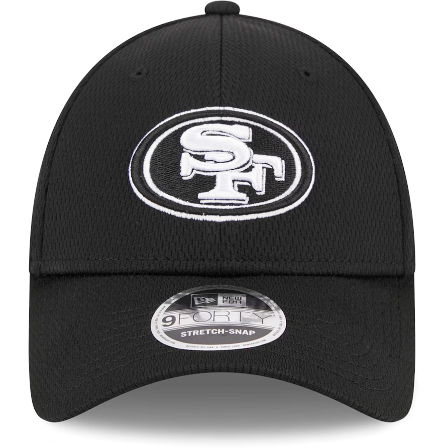 New Era San Francisco 49ers Main B-Dub 9Forty Adjustable Hat-Black/White product image 3, provided for visual reference and