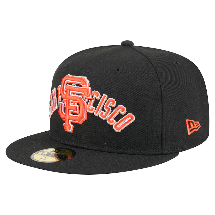 New Era San Francisco Giants Overlap 59FIFTY Fitted Hat-Black product image 3, provided for visual reference and product