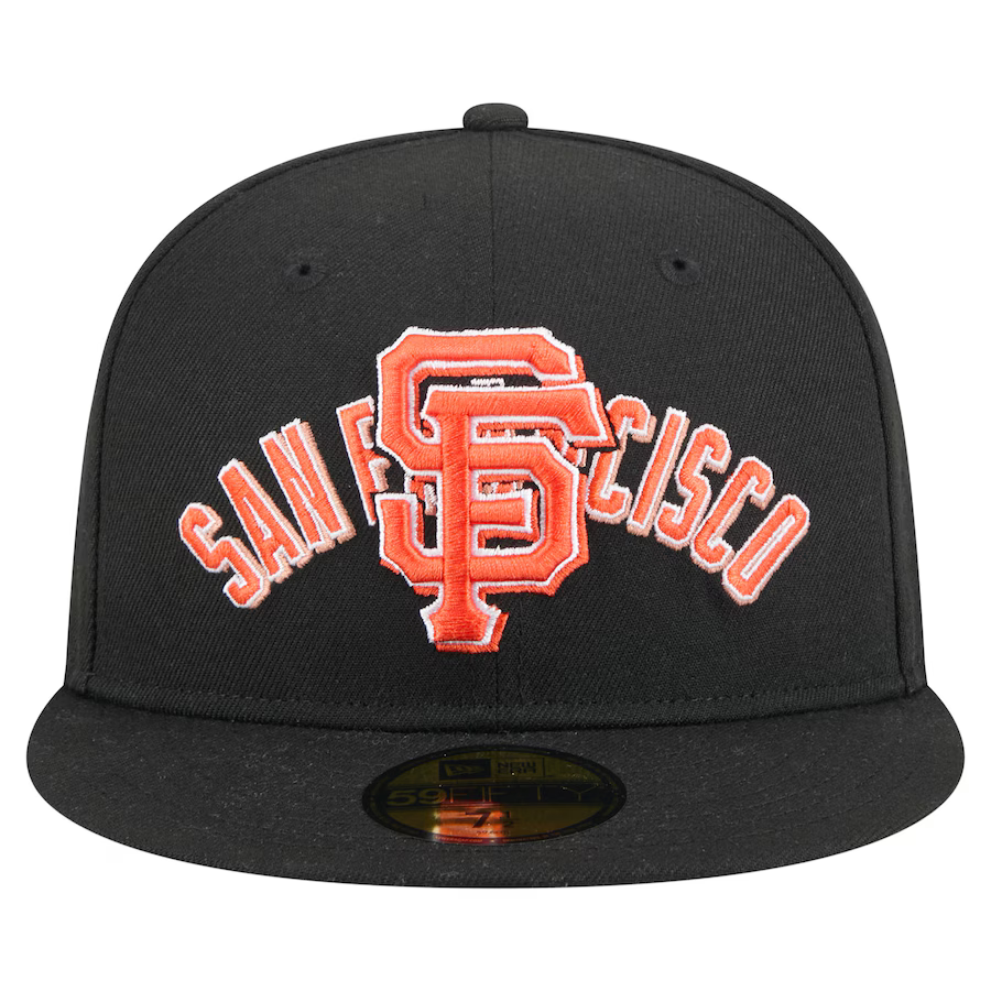 New Era San Francisco Giants Overlap 59FIFTY Fitted Hat-Black product image 1, provided for visual reference and product