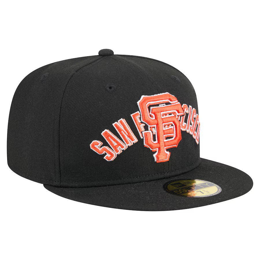 New Era San Francisco Giants Overlap 59FIFTY Fitted Hat-Black product image 2, provided for visual reference and product
