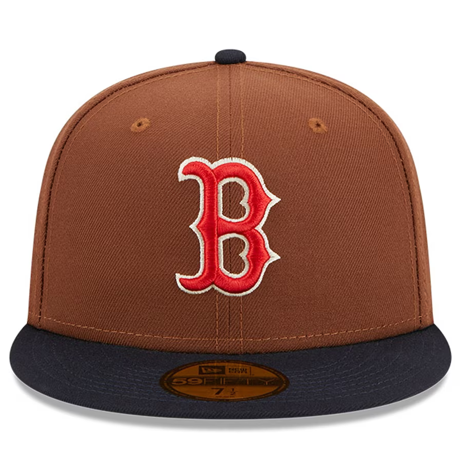 New Era Boston Red Sox Harvest 100th Side Patch 59fifty Fitted Hat-Brown product image 2, provided for visual reference and