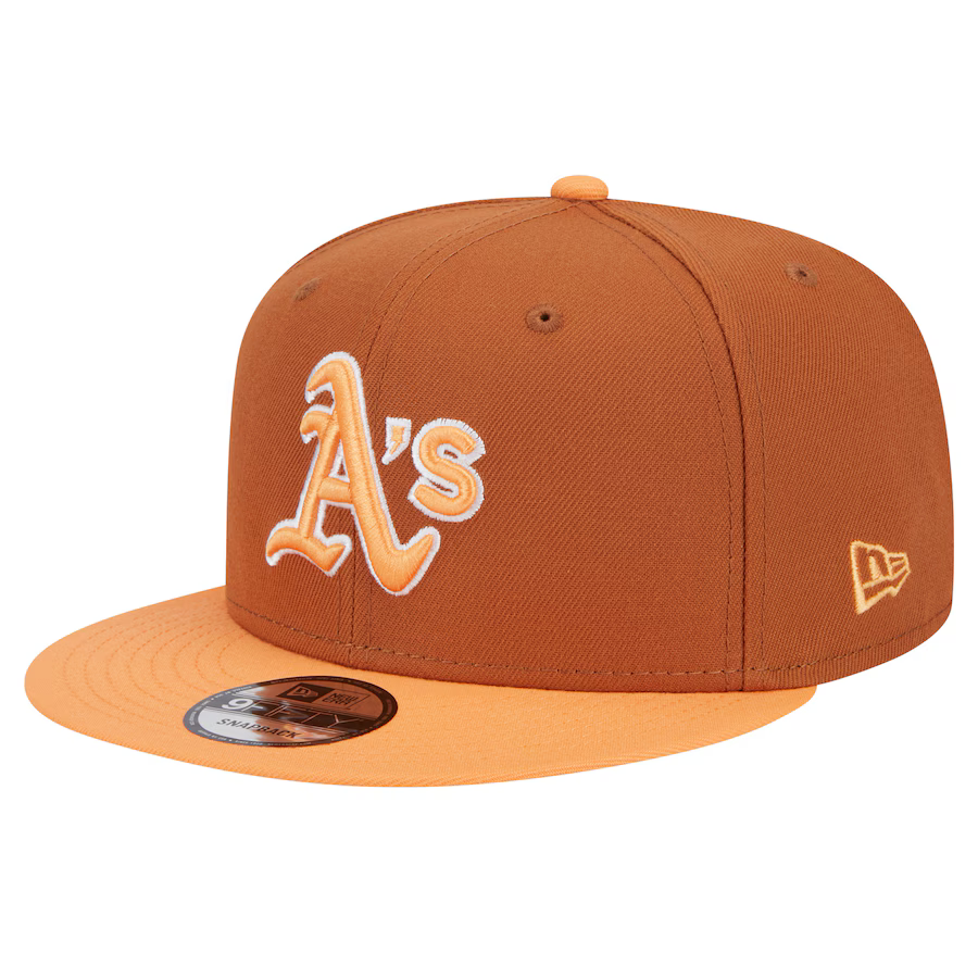 New Era Oakland Athletics Color Pack 2-Tone 9FIFTY Snapback Hat-Brown/Orange product image 2, provided for visual reference