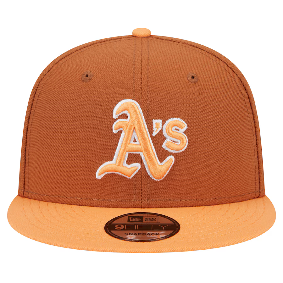 New Era Oakland Athletics Color Pack 2-Tone 9FIFTY Snapback Hat-Brown/Orange product image 3, provided for visual reference