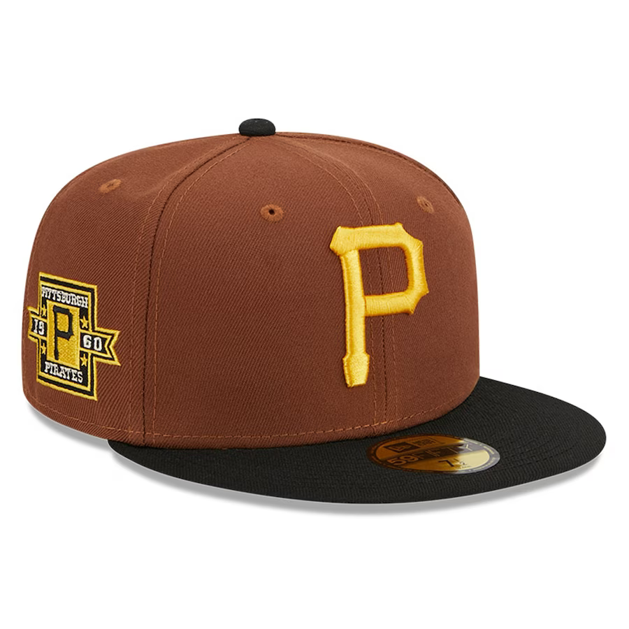 New Era Pittsburgh Pirates Harvest 1960 Side Patch 59fifty Fitted Hat-Brown product image 1, provided for visual reference