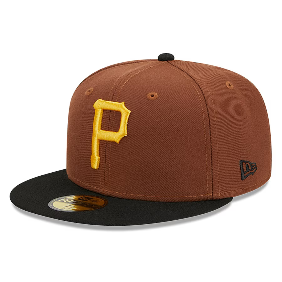 New Era Pittsburgh Pirates Harvest 1960 Side Patch 59fifty Fitted Hat-Brown product image 3, provided for visual reference