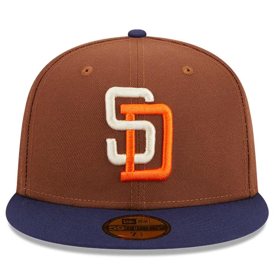 New Era San Diego Padres Harvest 25th Side Patch 59fifty Fitted Hat-Brown product image 2, provided for visual reference and