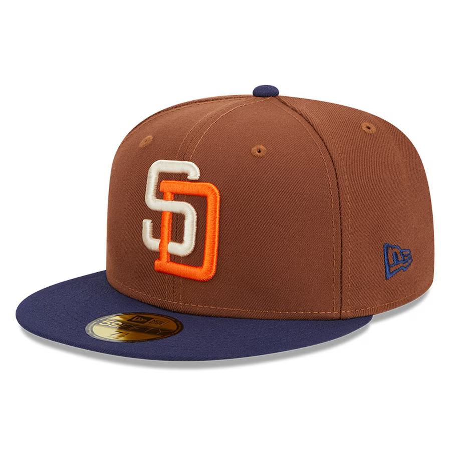 New Era San Diego Padres Harvest 25th Side Patch 59fifty Fitted Hat-Brown product image 3, provided for visual reference and