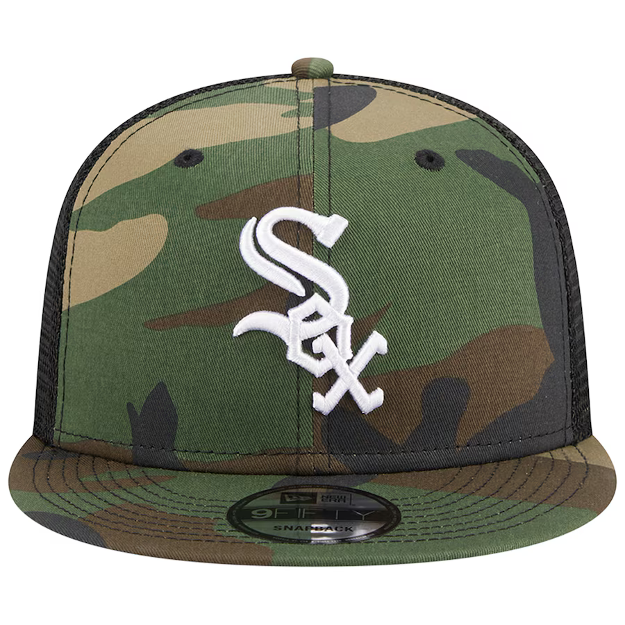 New Era Chicago White Sox Woodland Camo Trucker 9FIFTY Snapback Hat product image 3, provided for visual reference and