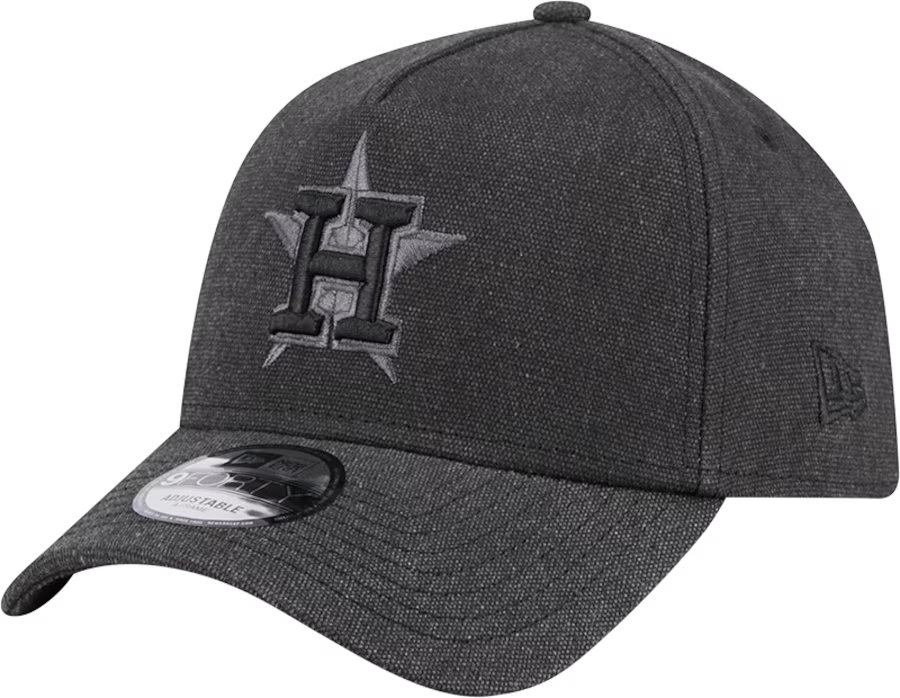 New Era Houston Astros Logo Essentials A Frame 9FORTY Adjustable Hat-Charcoal Black product image 2, provided for visual