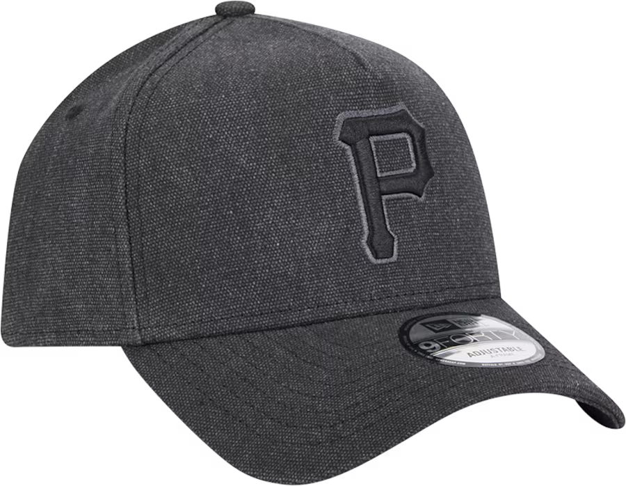 New Era Pittsburgh Pirates Logo Essentials A Frame 9FORTY Adjustable Hat-Charcoal Black product image 1, provided for visual